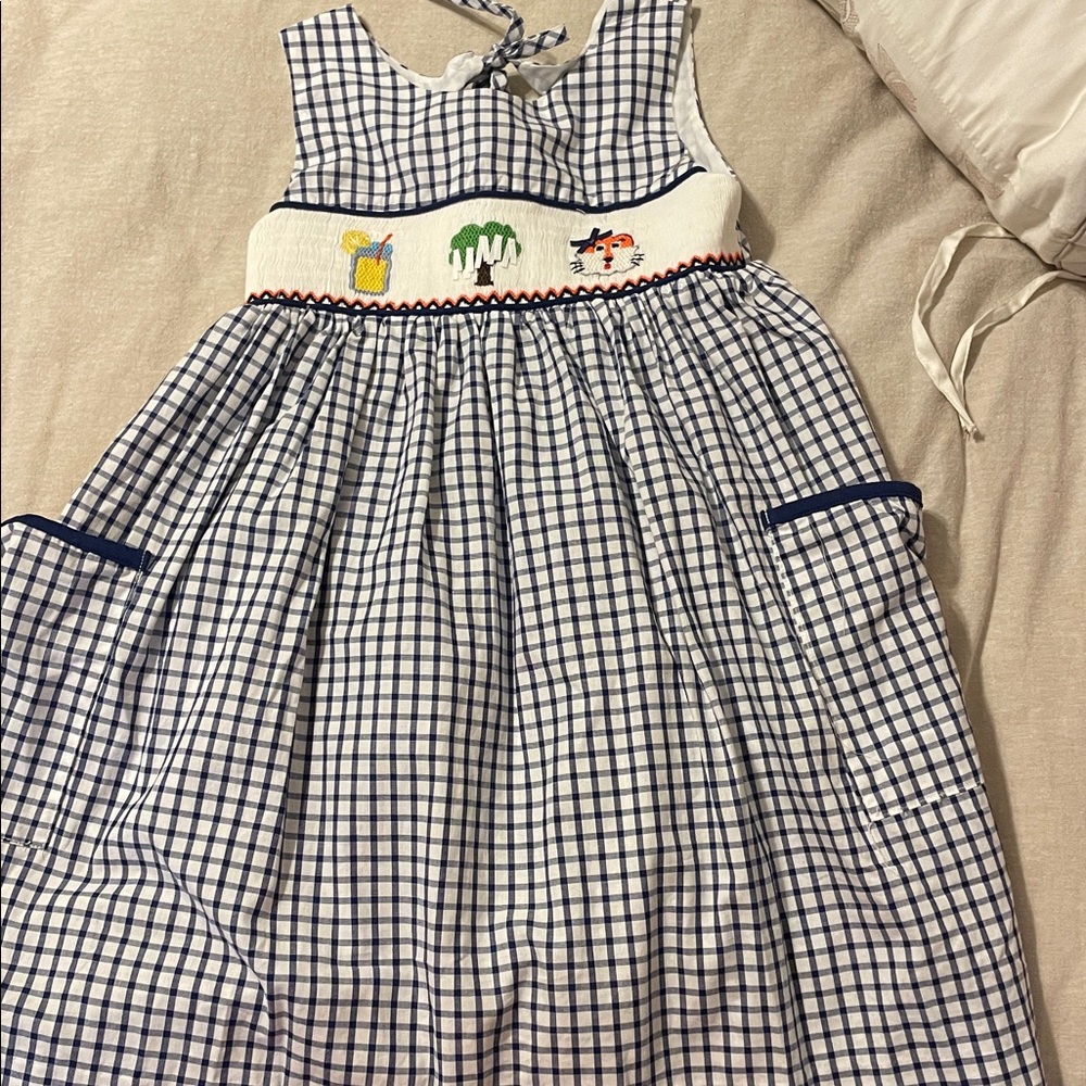 Blue and White Dress with Embroidery
Emma Blake Smocks size 6 Auburn